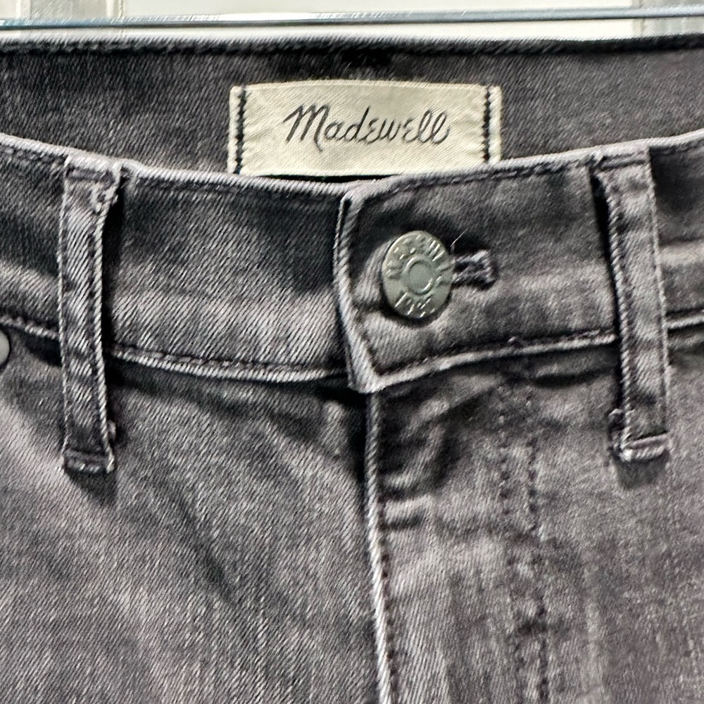 Madewell Black Distressed High Rise Skinny Jeans - Size 28 - Picture 3 of 9